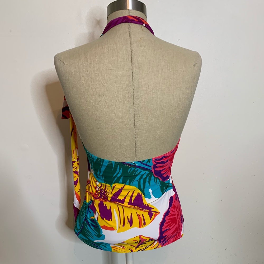 Jantzen Colorful Tropical Print Tankini Top Sz - Picture 4 of 7